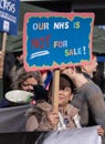 Protester at the SOS NHS National Demo - London, UK.