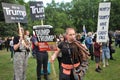 Protesters against Trump on his visit in England on June 2019