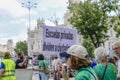 Protesters in Cibleles during Green Tide demonstration, Madrid Spain