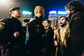 Protesters confronting police Royalty Free Stock Photo