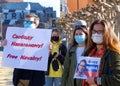 Protesters demanding the release of Alexei Navalny