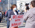 Protesters demanding the release of Alexei Navalny