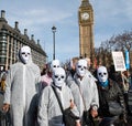 Protesters dressed as death at the Save Our NHS protest demonstration - London.
