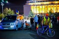 Protesters in front of government building, Bucharest, Romania