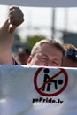 Protesters in gay pride in Riga 2008 Royalty Free Stock Photo