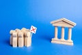 Protesters hold a protest outside the government building or a bank. Strike against the adoption of scandalous laws and political Royalty Free Stock Photo