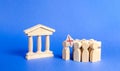 Protesters hold a protest outside the government building or a bank. Strike against the adoption of scandalous laws and political Royalty Free Stock Photo