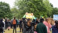 EXETER, DEVON, UK - June 06 2020: Protesters hold signs at a Black Lives Matter demonstration