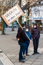 Protesters holding Sign at Demonstration against Mandatory Covid-19 Vaccination in Amstetten Austria