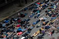 Protesters lying on the street near the Pike Place Market  in downtown Seattle June 2020 Royalty Free Stock Photo