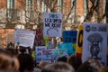 Protesters Marching Madrid Spain