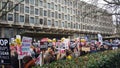 Protesters marching in the No Muslim Ban demonstration in London Royalty Free Stock Photo