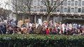 Protesters marching in the No Muslim Ban demonstration in London Royalty Free Stock Photo