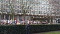 Protesters marching in the No Muslim Ban demonstration in London Royalty Free Stock Photo