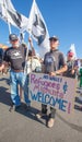 Protesters Marching Toward US Mexico Border Royalty Free Stock Photo