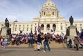 Protesters on the Minnesota state capitol building protest fraud in the 2020 presidential election Royalty Free Stock Photo