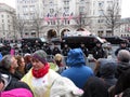 Protesters and Motorcade