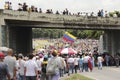 Protesters participating in the event called The mother of all protests in Venezuela against Nicolas Maduro government 2017