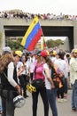 Protesters participating in the event called The mother of all protests in Venezuela against Nicolas Maduro government Royalty Free Stock Photo