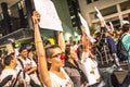 Protesters on Paulista Avenue during a protest against the increase in the value of bus, train and subway tickets