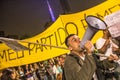 Protesters on Paulista Avenue during a protest against the increase in the value of bus, train and subway tickets