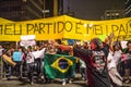 Protesters on Paulista Avenue during a protest against the increase in the value of bus, train and subway tickets