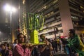 Protesters on Paulista Avenue during a protest against the increase in the value of bus, train and subway tickets