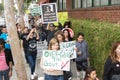 Protesters rallied in the streets against the Monsanto corporation. Royalty Free Stock Photo