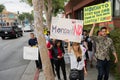 Protesters rallied in the streets against the Monsanto corporation.