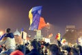 Protesters at #rezist, Bucharest, Romania Royalty Free Stock Photo