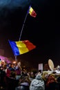 Protesters with Romanian flags