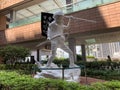 Protesters set up the new democracy statue in causeway bay