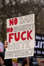 Protesters at the Stop Trump`s Muslim Ban protest demonstration in London.