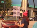Protesters in traffic, Tampa, Florida Royalty Free Stock Photo