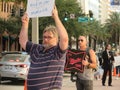 Protesters in traffic, Tampa, Florida