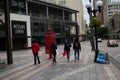 Protesters walking with signs before the march in Seattle