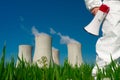 Protesting at Nuclear Plant Royalty Free Stock Photo
