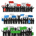 Protesting People Crowd Banners Royalty Free Stock Photo