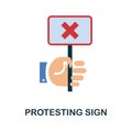 Protesting Sign flat icon. Color simple element from activism collection. Creative Protesting Sign icon for web design, templates