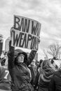 Protestor Calls for Banning War Weapons at March For Our Lives Royalty Free Stock Photo