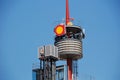 Protestor climbing mast, Barcelona Royalty Free Stock Photo