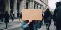 A protestor holding a sign for mental health awareness, advocating for better support and understanding, concept of