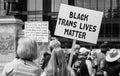 Black Trans Lives Matter Sign at a Protest in Downtown Columbus Ohio Royalty Free Stock Photo