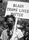 Black Trans Lives Matter Sign at a Protest in Downtown Columbus Ohio Royalty Free Stock Photo