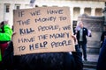 Protestor Holds Sign at anti-Trump Rally