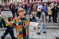 Protestors at an anti-Trump rally in London Royalty Free Stock Photo