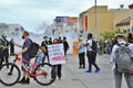 Protestors on Fairfax Ave Royalty Free Stock Photo