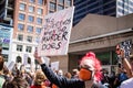 Protestors Hold Up Sign Reading `The Protest Ends When the Murder Does ` at Protest for George Floyd