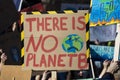 Protestors holding climate change banners at a protest Royalty Free Stock Photo