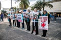Protests against the Red Cross, Tel Aviv, Israel Ã¢â¬â 31 Dec, 202 Royalty Free Stock Photo